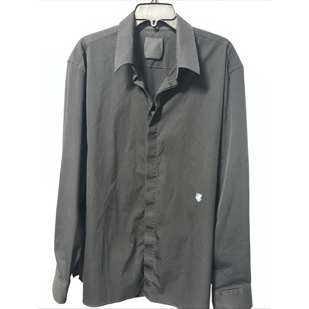 GIVENCHY x TIFFANY & CO  MEN black COTTON Placket Front SHIRT Size 45 / XXL